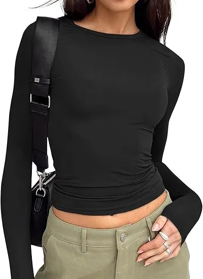 Women's Black Full Sleeve T-Shirt
