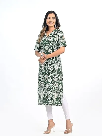 Green flora dress
