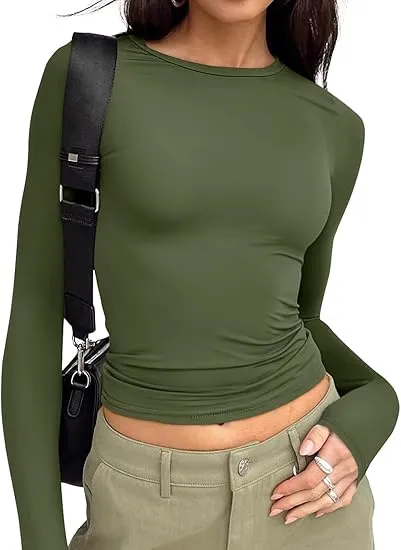 Olive Green Women's Full Sleeve T-Shirt