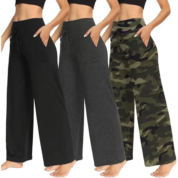 Women's Casual Wide-Leg Drawstring Lounge Lowers