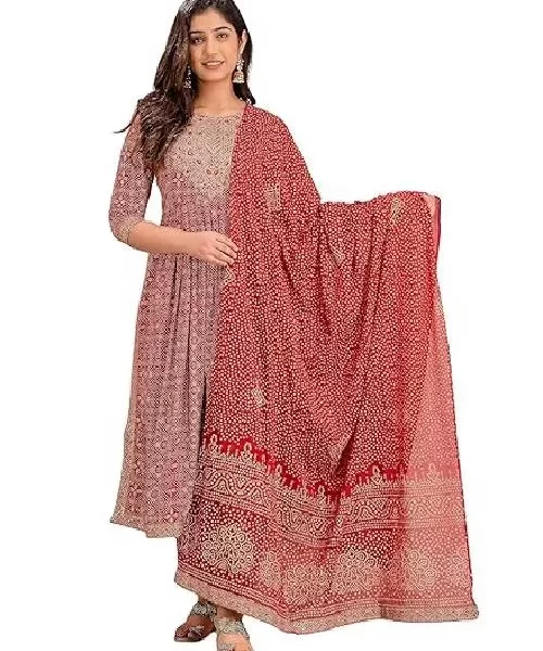 Elegant Pink Embroidered Women's Ethnic Suit Set