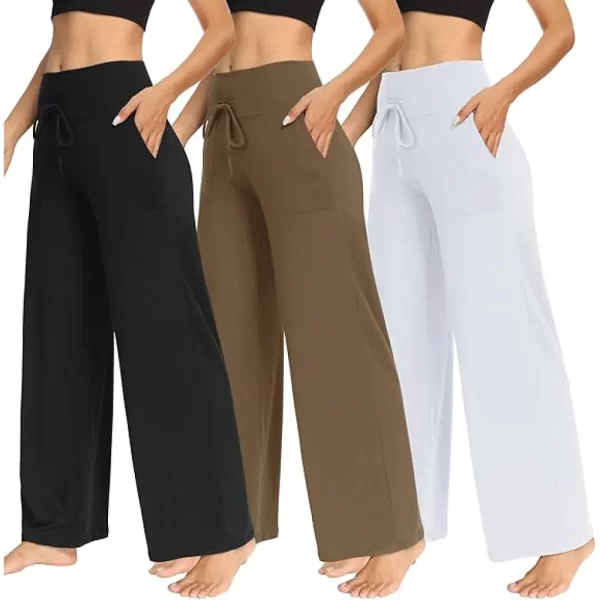 Women's High Waist Wide-Leg Drawstring Casual Lounge Lower
